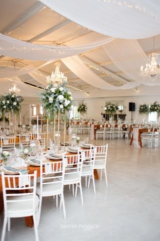 effect of tall flowers and roof drapes